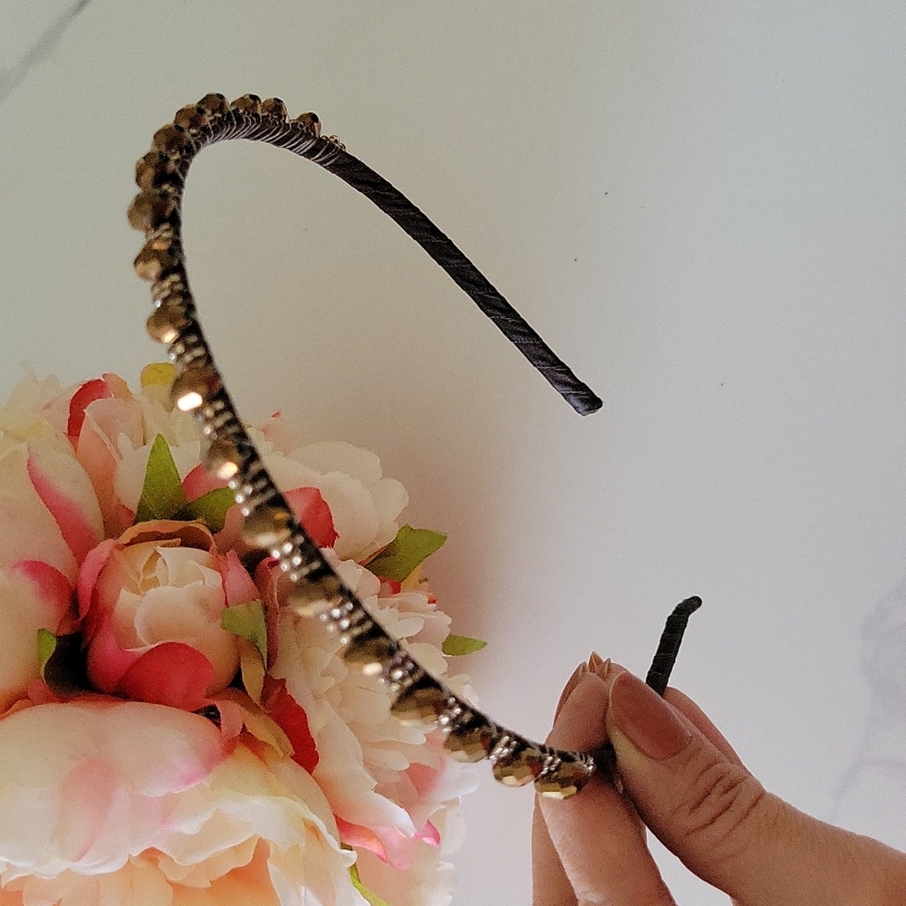 LUXURY Crystal Headband / Brown Bronze